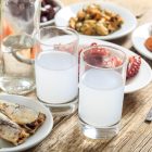 Greek ouzo and appetizers