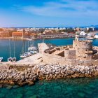 Mandraki port in Rhodes