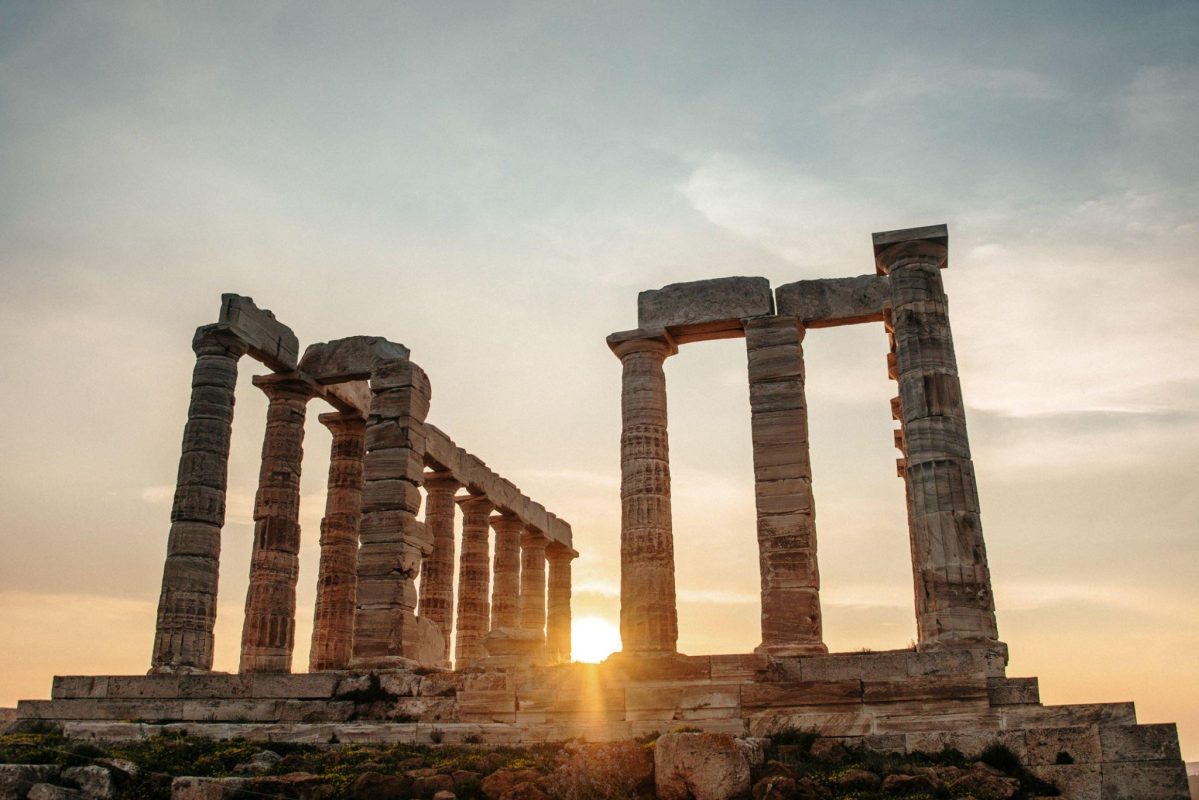 The Temple Of Poseidon during sunset