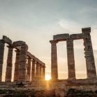 The Temple Of Poseidon during sunset