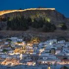 Night view of Lindos