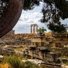 Ruins of ancient city of Corinth and Temple of Apollo