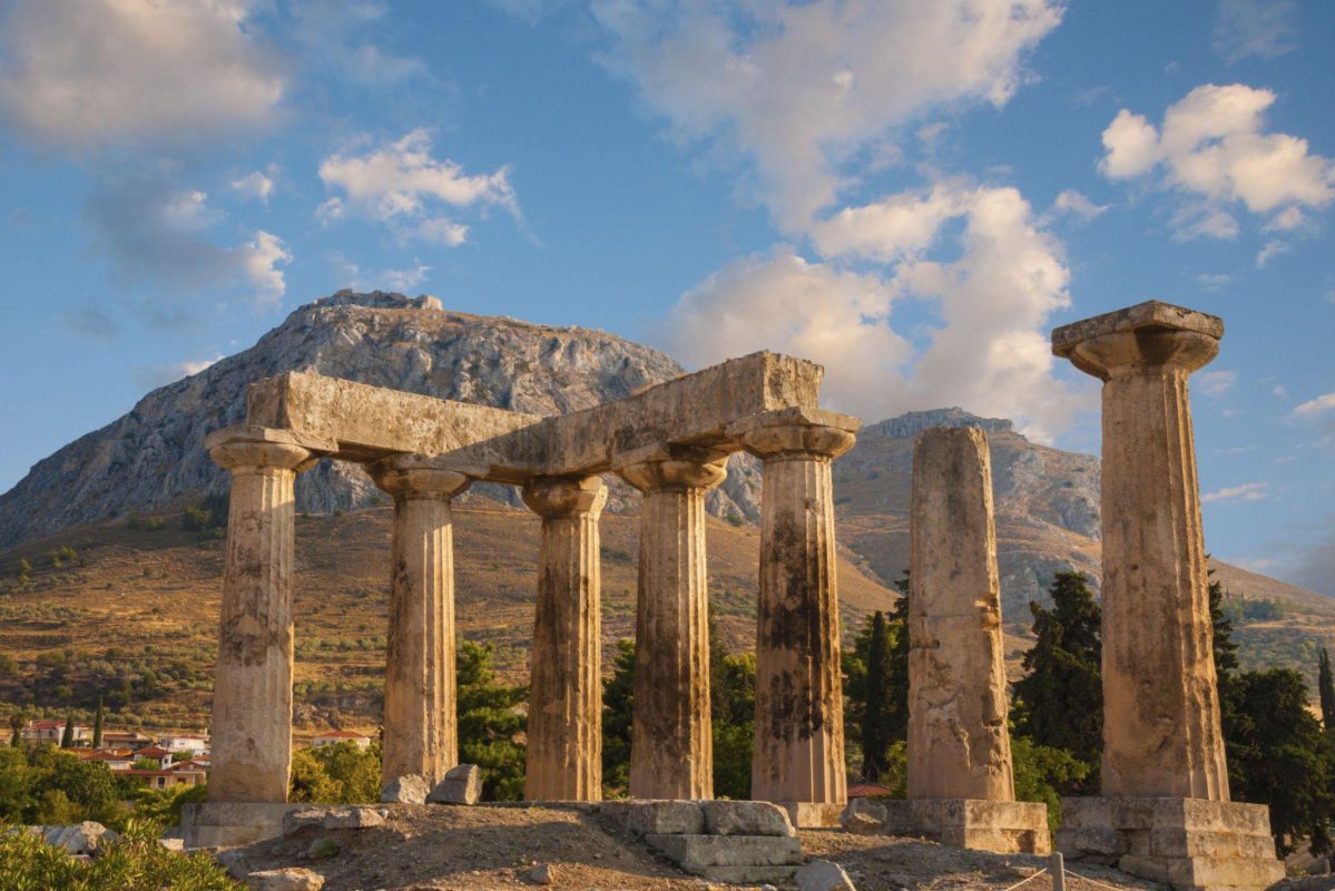 Ruins of Apollo temple in Corinth